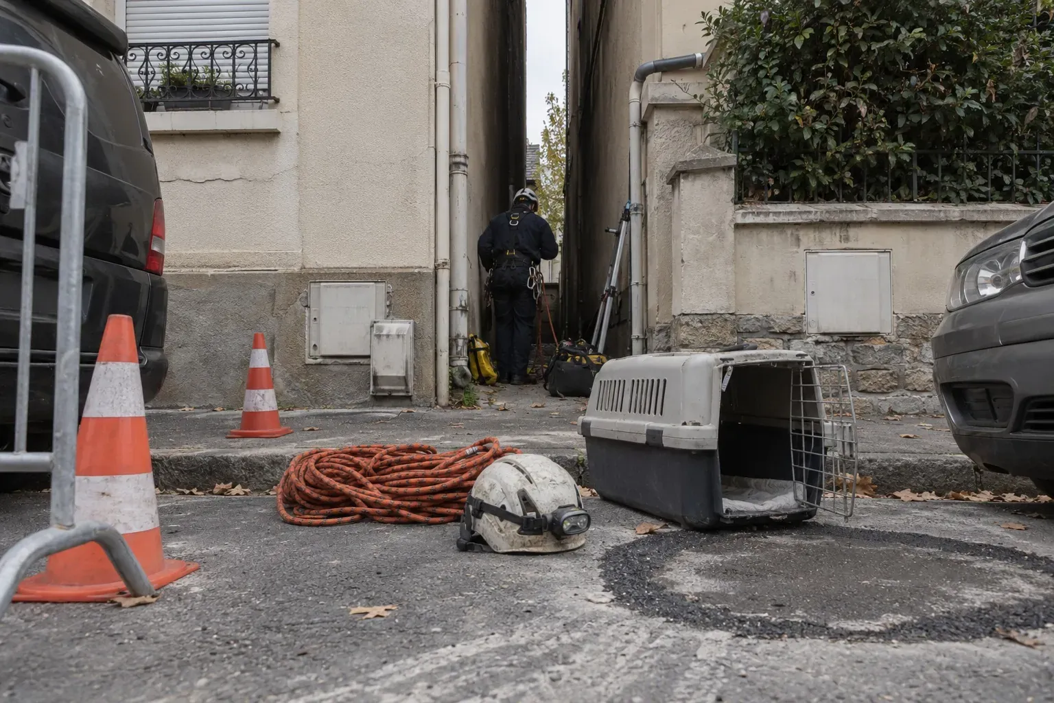 27 centimètres de large et 6 mètres de fond : un chat coincé entre deux immeubles sauvé après 3 jours