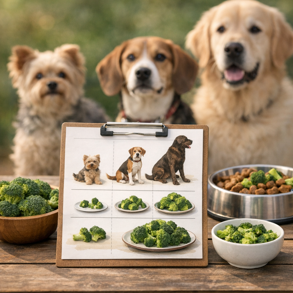 Quelle quantité de brocolis pour les chiens ? Une grille de décision par gabarit
