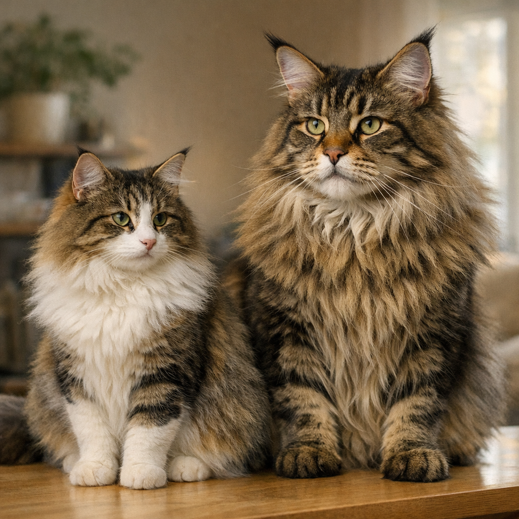 Norvégien ou Maine Coon&nbsp;: les différences de morphologie à connaître