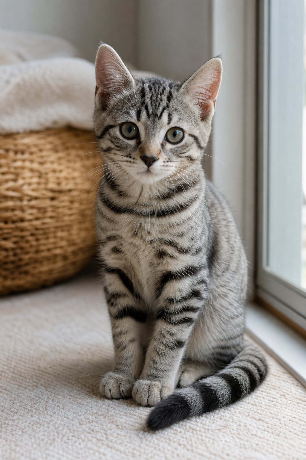 Un chaton gris tigre révèle bien plus qu’une jolie robe