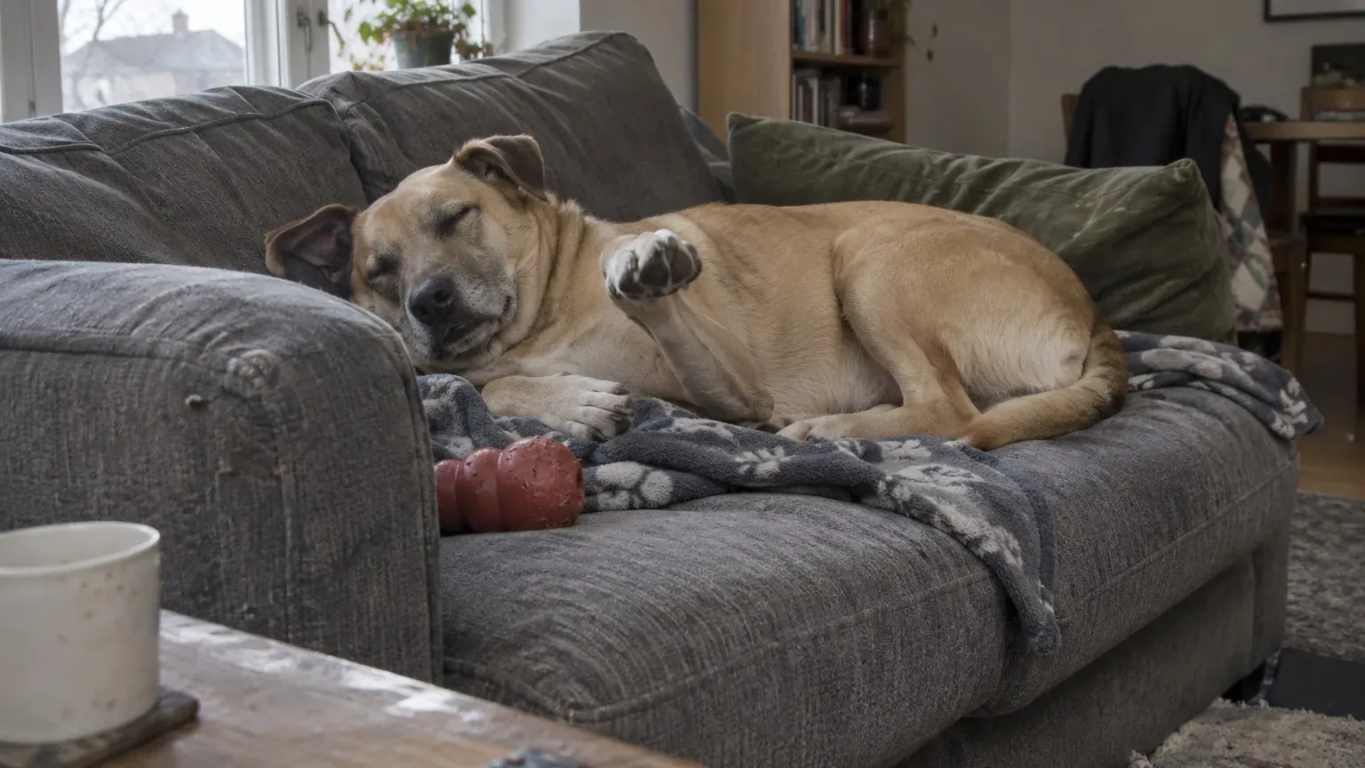 Chien qui gémit et pédale en dormant : pourquoi le sommeil paradoxal l'explique, et quand appeler le vétérinaire