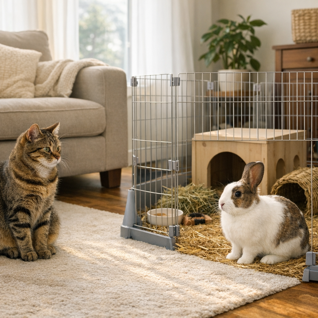 Comment réussir la Cohabitation entre chat et lapin