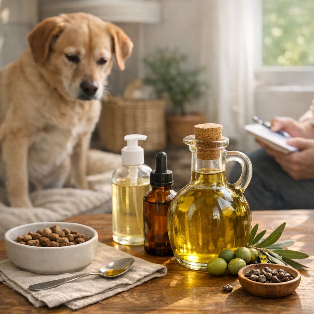 Quelle huile pour un chien constipé&nbsp;: comparaison, limites et cas où éviter
