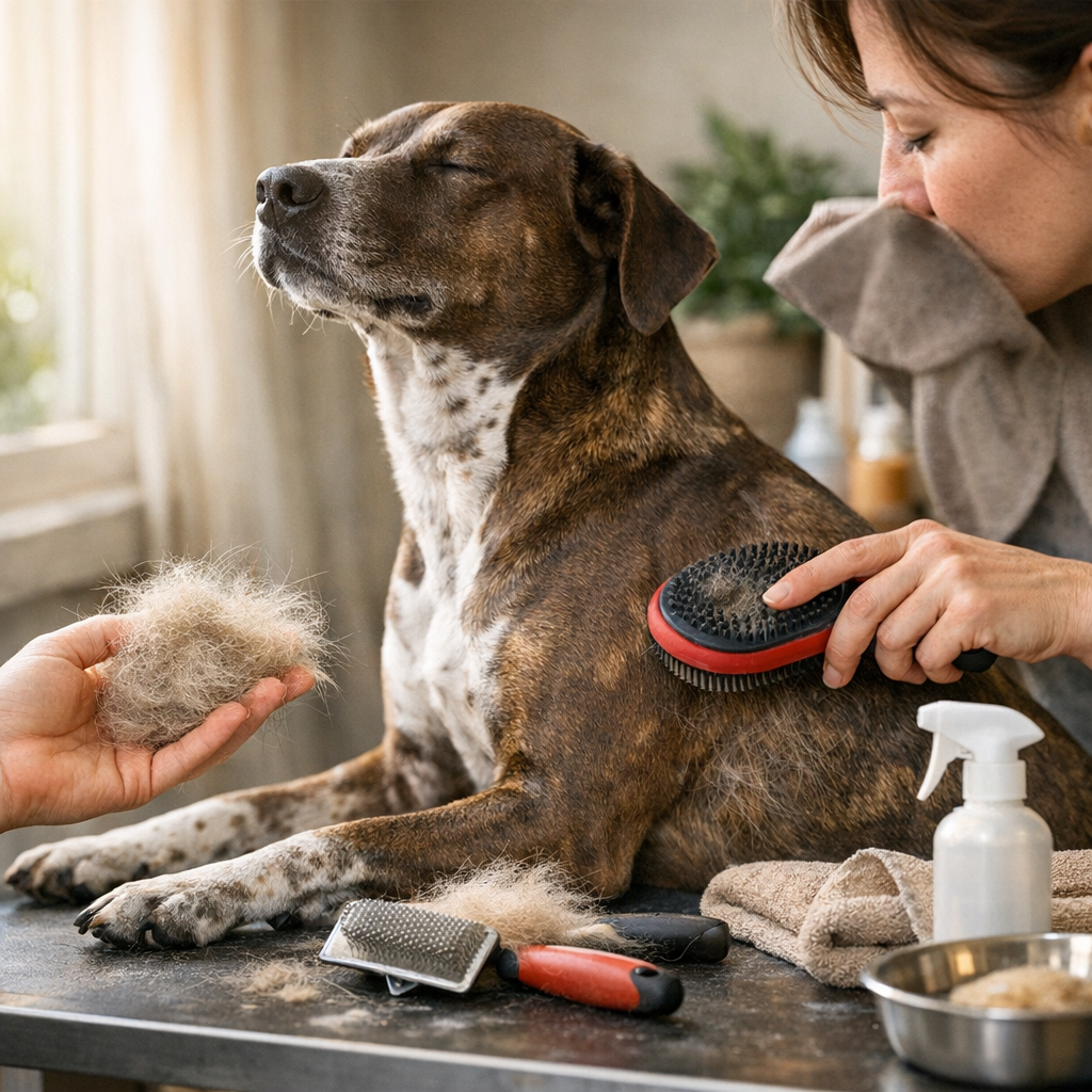 Le toilettage des chiens à poil ras&nbsp;: brosse, mue et odeur