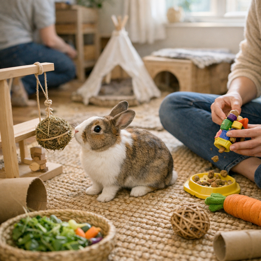 Comment enrichir la vie d’un lapin qui vit seul selon votre temps disponible