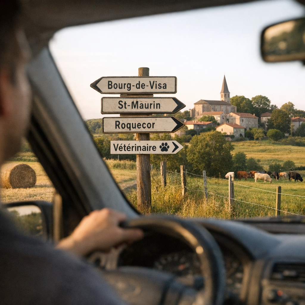 Si la clinique des 3 chemins est indisponible : chercher autour de Bourg-de-Visa