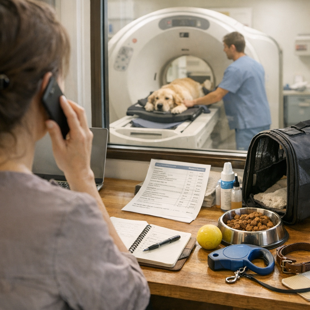 Contactez la clinique : tarifs indicatifs, scanner chien et visite à préparer